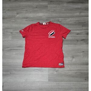 Superdry‎ Mens Size XL Short Sleeve Shirt Chenille Logo Red